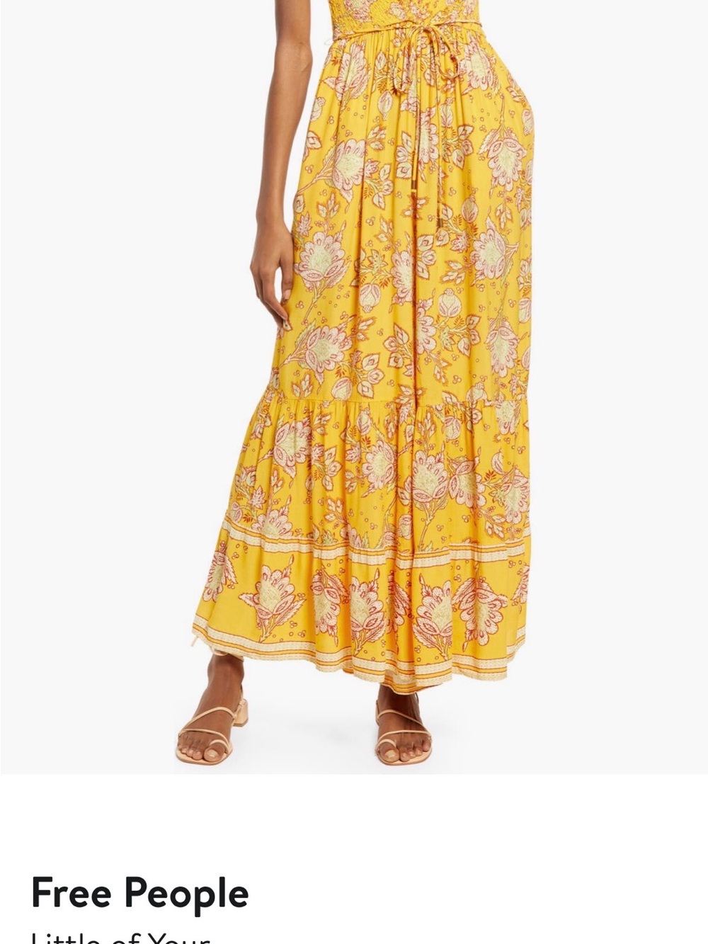 Free People Yellow Floral Maxi Dress